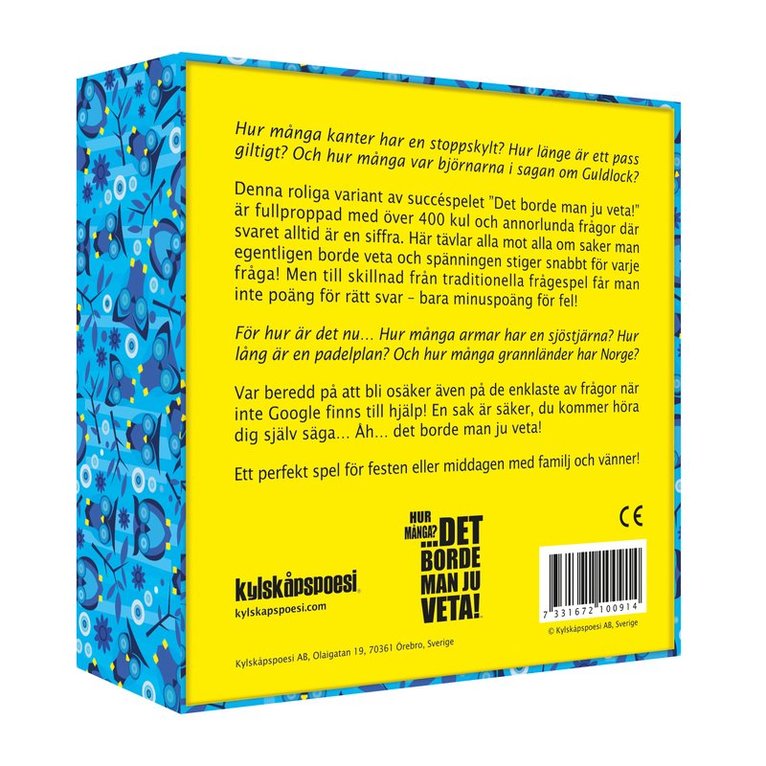 Det borde man ju veta - hur många?, Övrigt