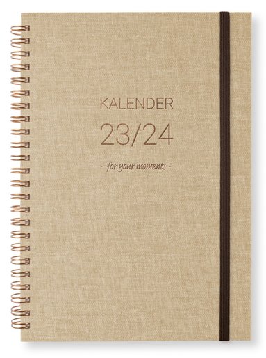 Kalender 2023-2024 Newport A5 Vecka/Sida notes beige 1