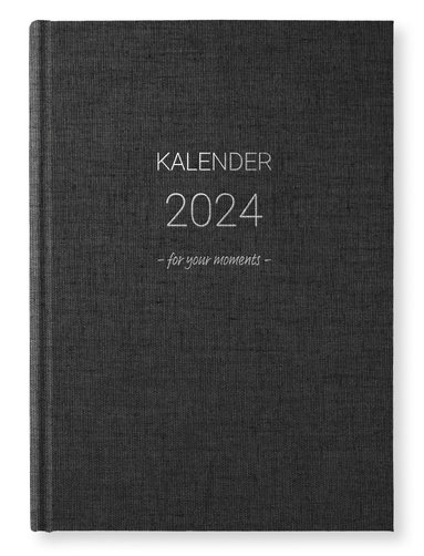 Kalender 2024 A5 Classic Vecka/Sida notes svart 1