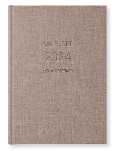 Kalender 2024 A5 Classic Vecka/Sida notes brun 1