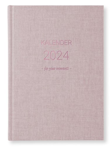 Kalender 2024 A5 Classic Vecka/Sida notes rosa 1