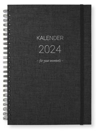 Kalender 2024 A5 Newport Vecka/Sida notes svart