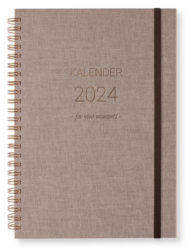 Kalender 2024 A5 Newport Vecka/Sida notes brun 1
