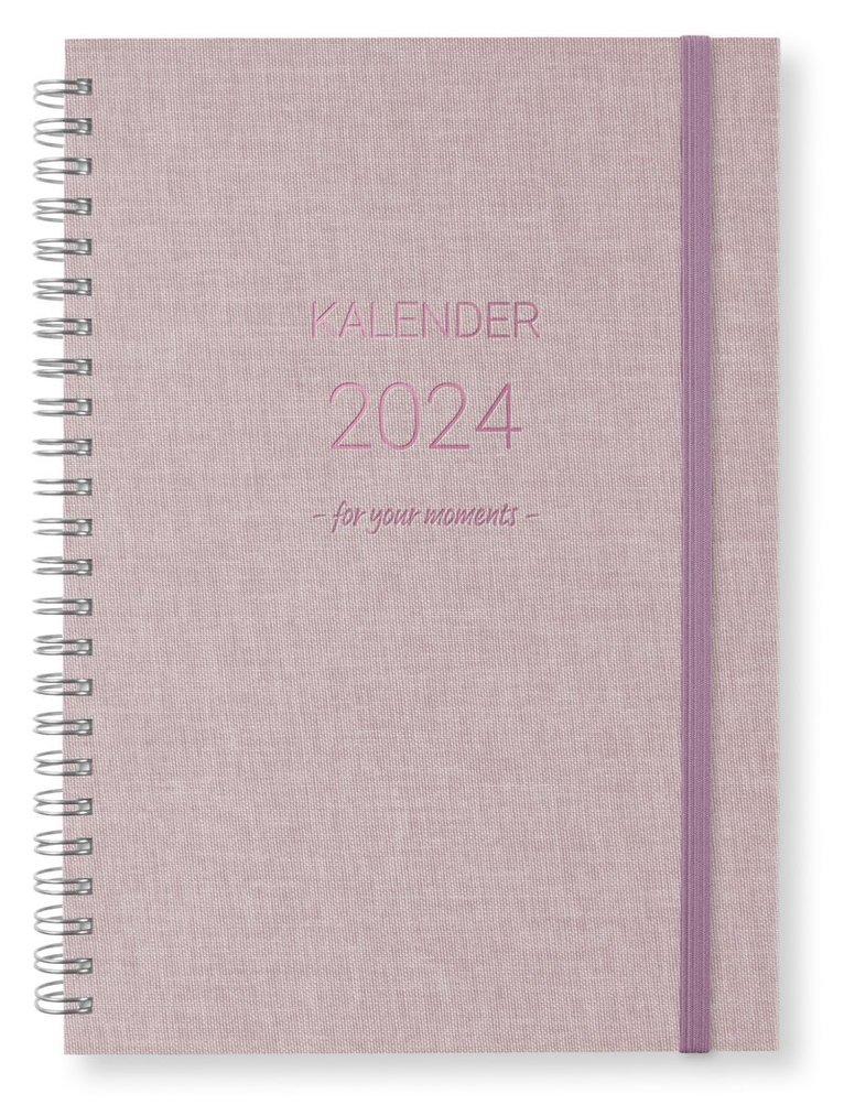 Kalender 2024 A5 Newport Vecka/Sida notes lila 1