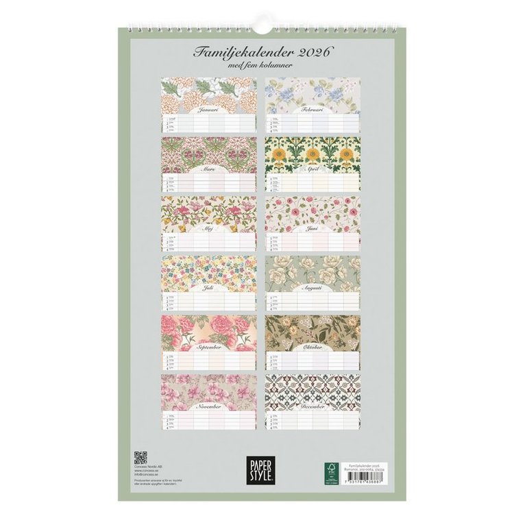 Familjekalender 2026 Graphic Romance, Övrigt