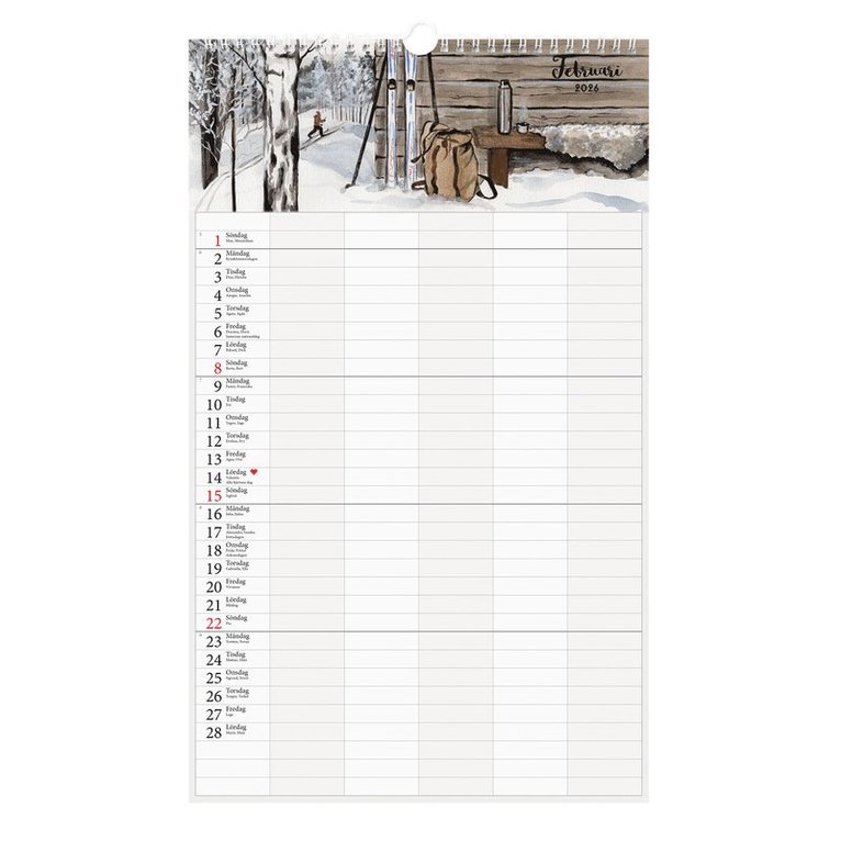 Familjekalender 2026 Design Kajsa Hagelin, Övrigt