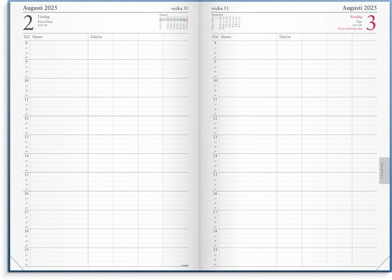 Kalender 2025 Tidjournal kartong blå, Övrigt