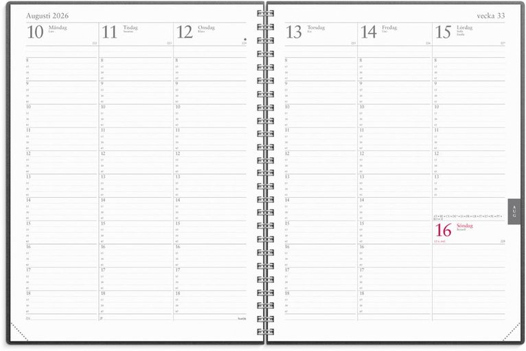Kalender 2026 Veckojournal refill, Övrigt