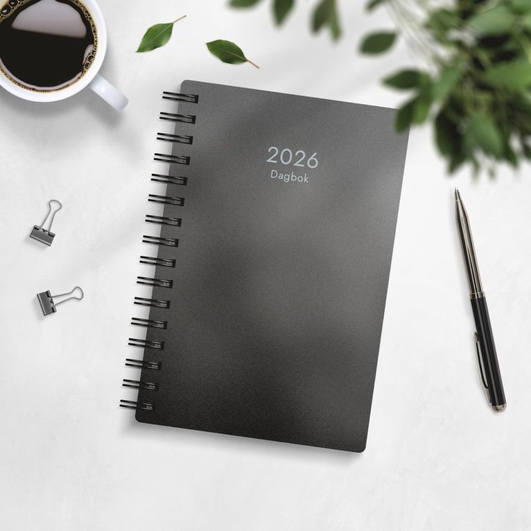 Kalender 2026 Dagbok svart PP-plast, Övrigt