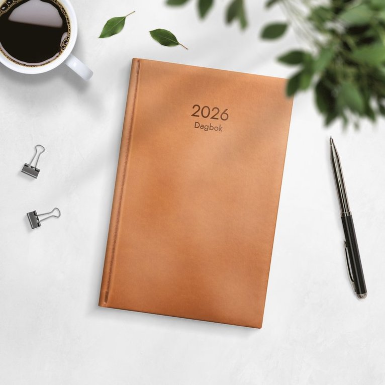 Kalender 2026 Dagbok cognac konstläder, Övrigt
