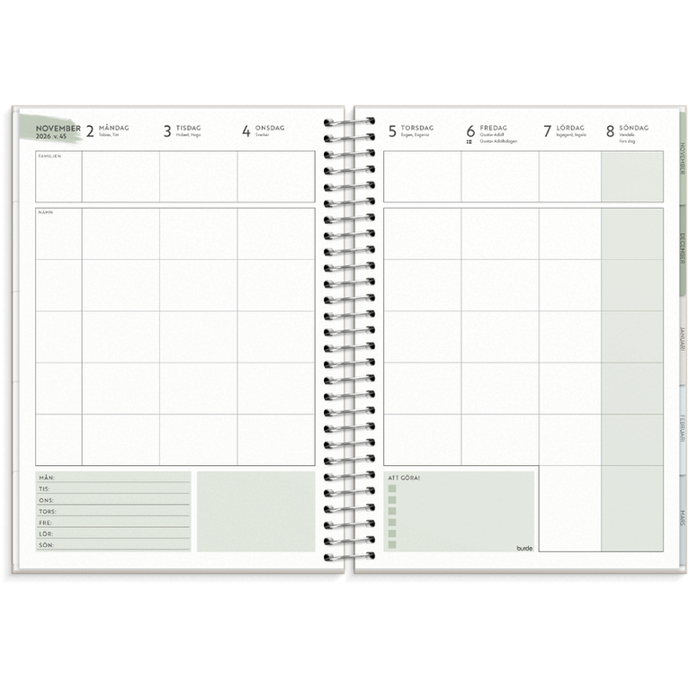 Kalender 2026-2027 Life Organizer Family A5, Övrigt