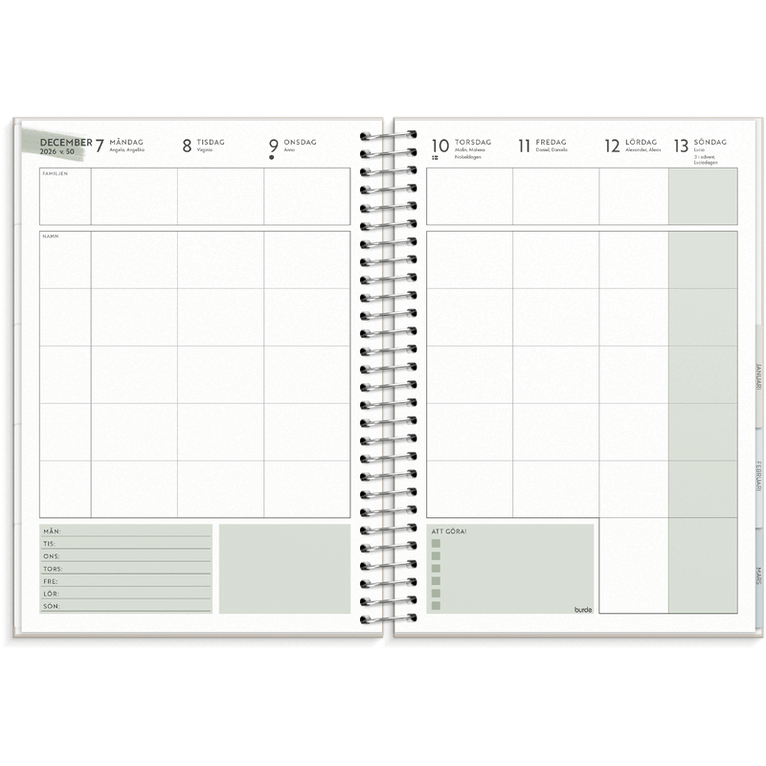 Kalender 2026-2027 Life Organizer Family A5, Övrigt
