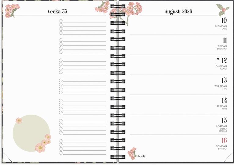 Kalender 2026 Life Planner Floral, Övrigt