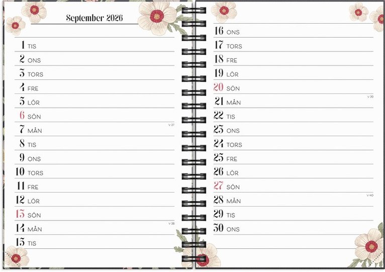 Kalender 2026 Life Planner Floral, Övrigt