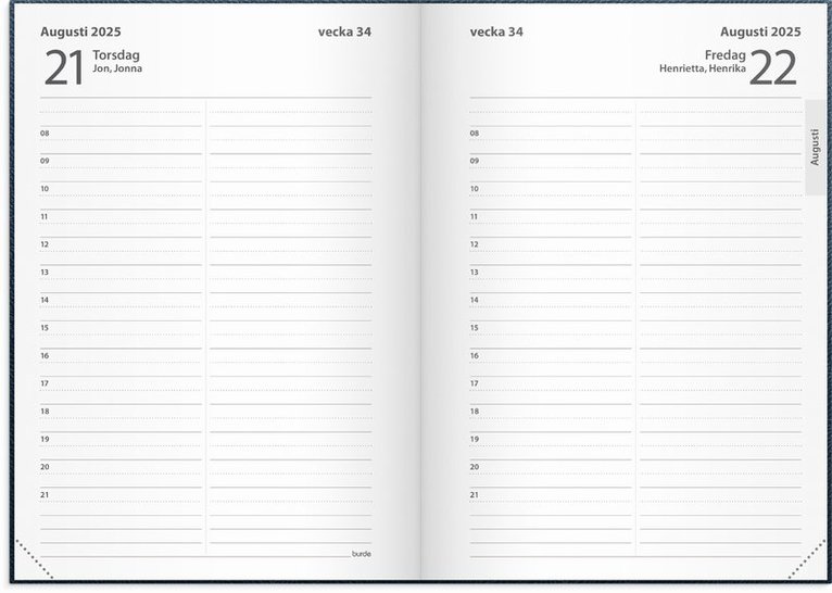 Kalender 2025 Liten Dagbok blått konstläder, Övrigt