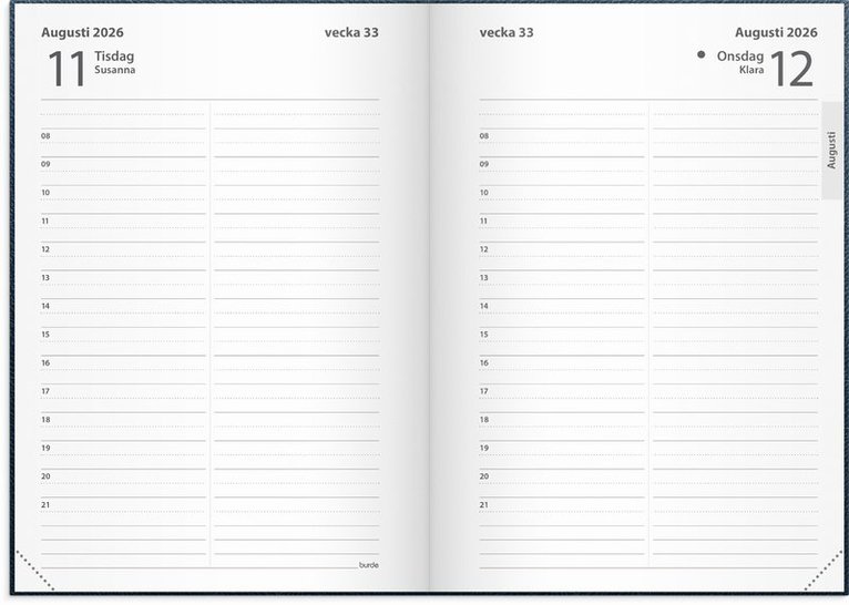 Kalender 2026 Liten Dagbok blått konstläder, Övrigt