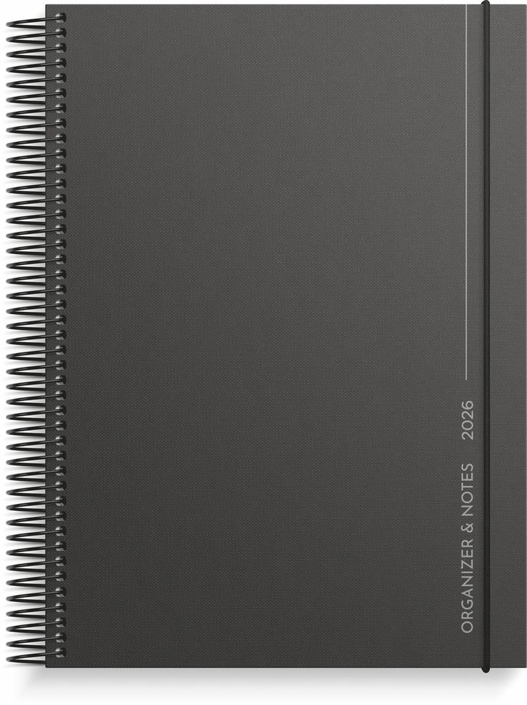 Kalender 2026 Organizer & Notes svart, Övrigt