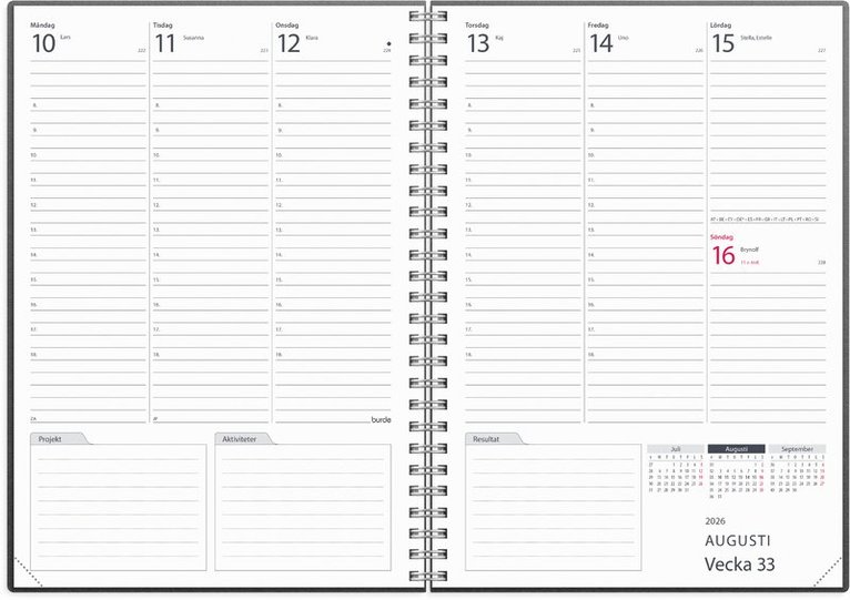 Kalender 2026 Projektkalendern, Övrigt