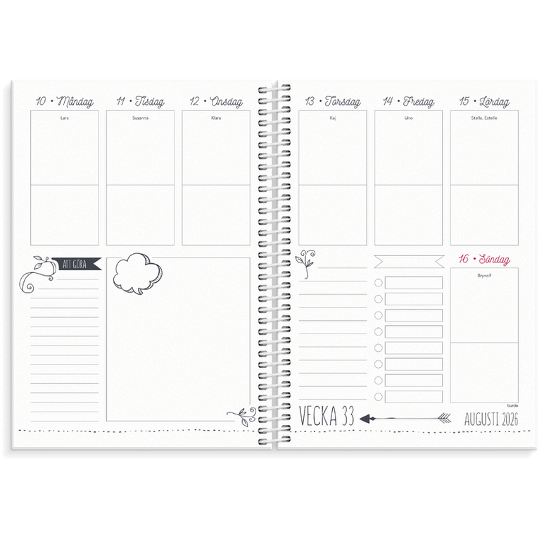 Kalender 2026-2027 Doodle, Övrigt