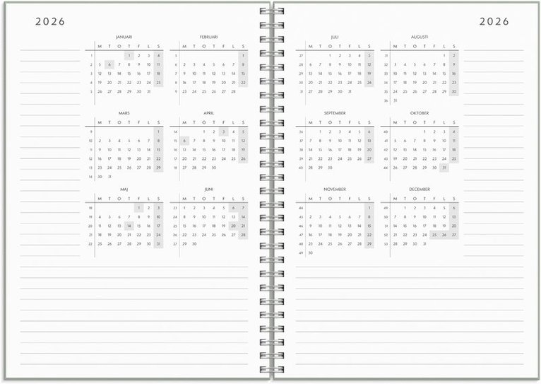 Kalender 2026 Plan more, Övrigt