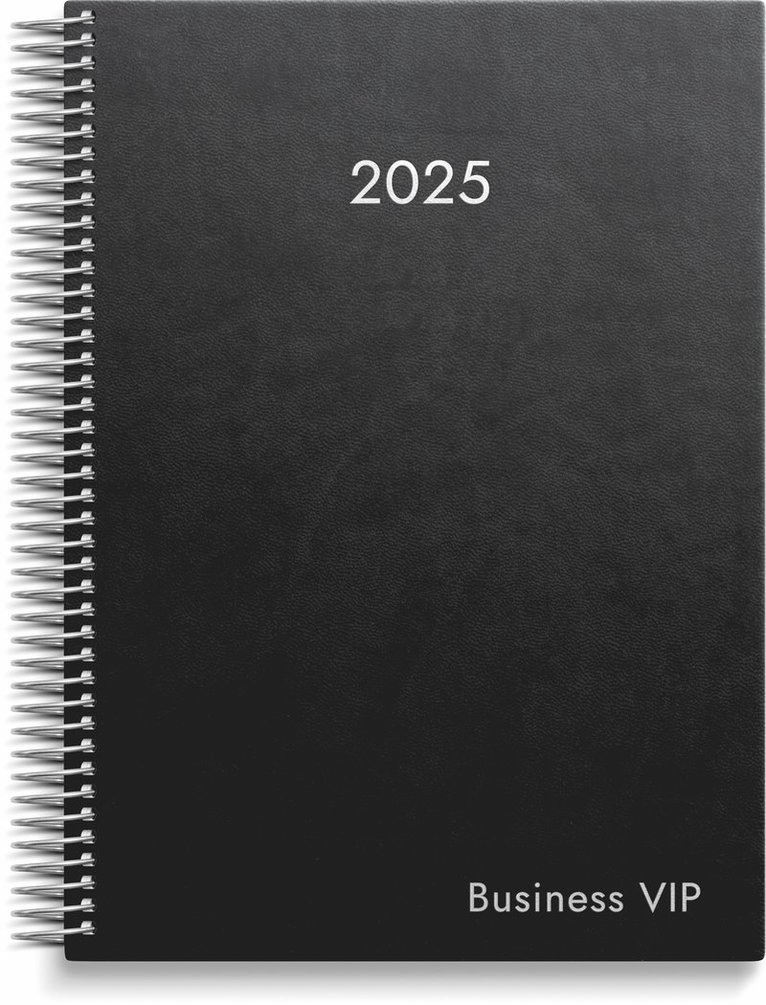 Kalender 2025 Business VIP svart konstläder 1