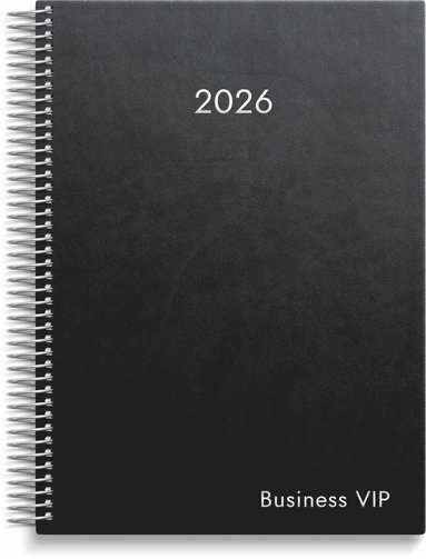 Kalender 2026 Business VIP svart konstläder 1