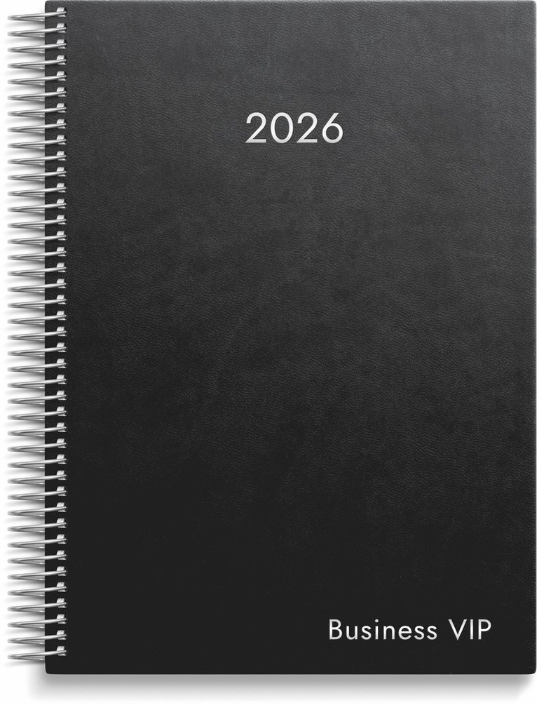 Kalender 2026 Business VIP svart konstläder, Övrigt