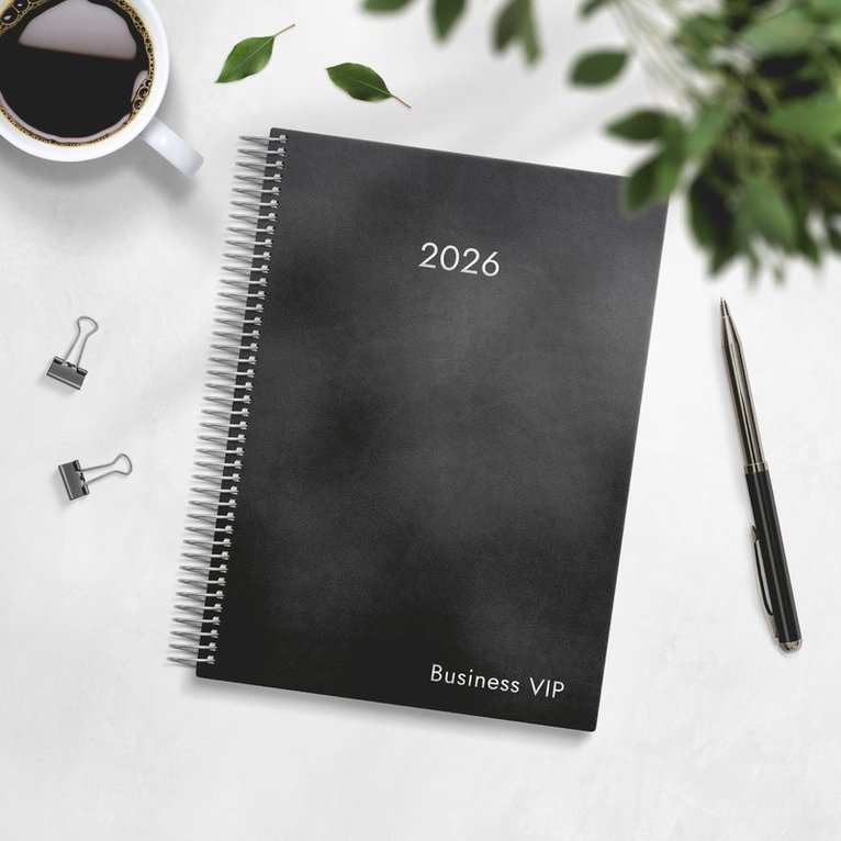 Kalender 2026 Business VIP svart konstläder, Övrigt
