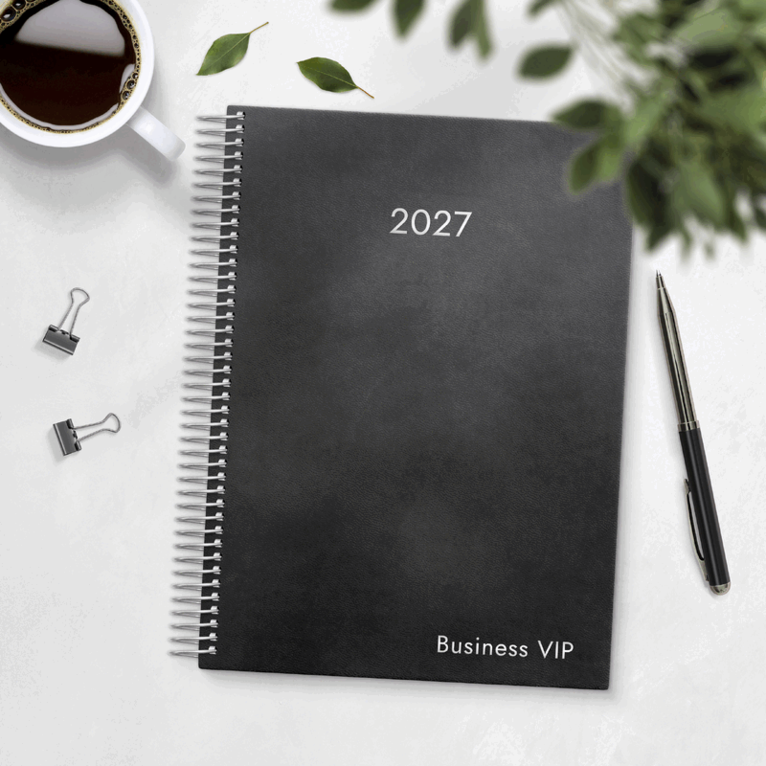 Kalender 2027 Business VIP svart konstläder, Övrigt