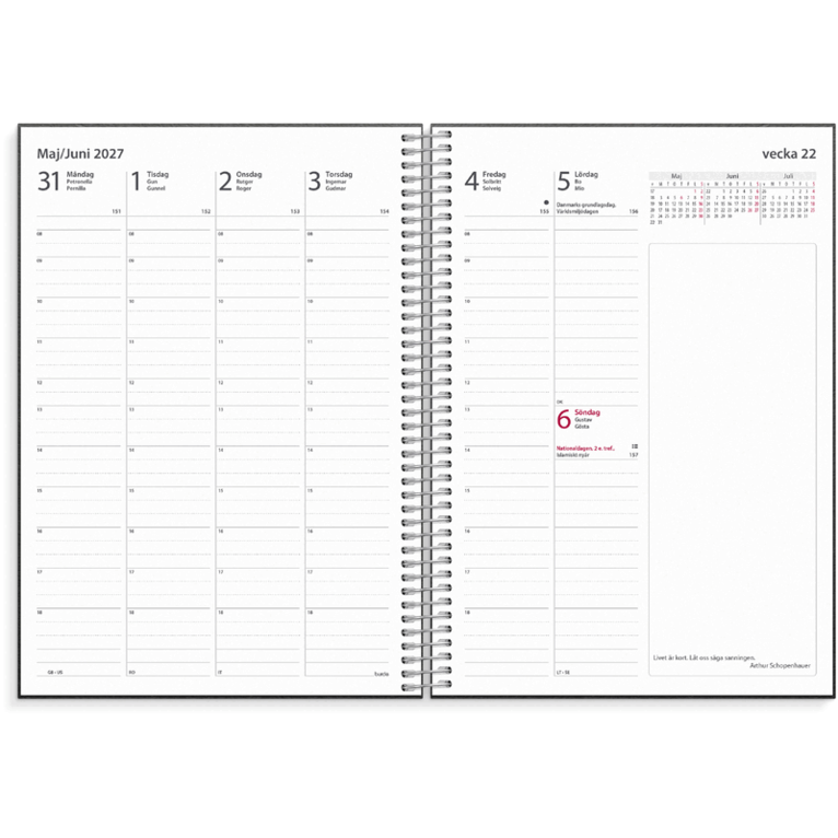 Kalender 2027 Business VIP svart konstläder, Övrigt