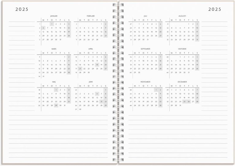 Kalender 2025-2026 Plan more, Övrigt