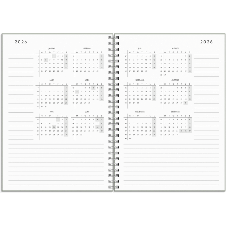 Kalender 2026-2027 Plan more, Övrigt