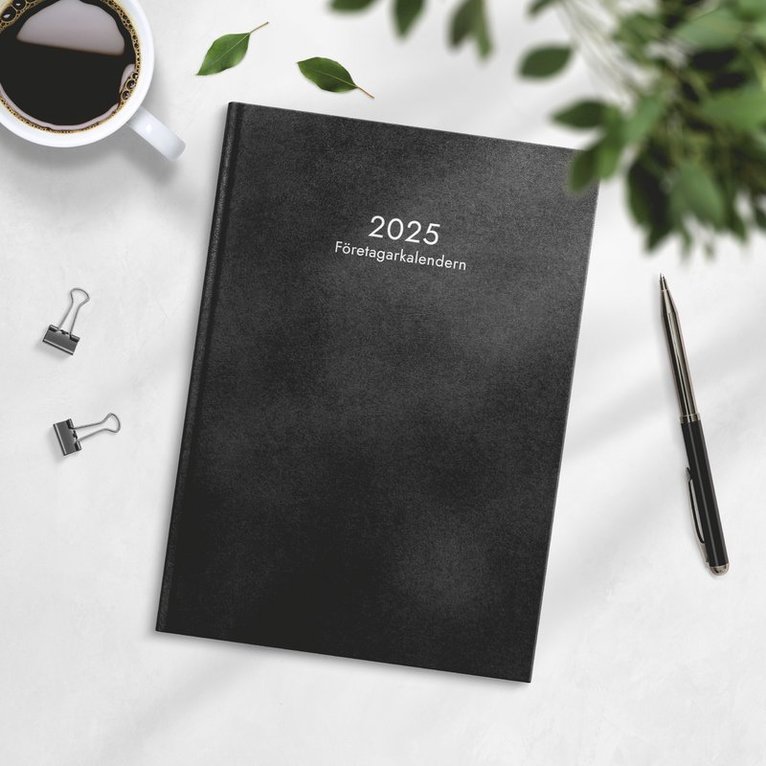 Kalender 2025 Företagarkalendern svart konstläder, Övrigt