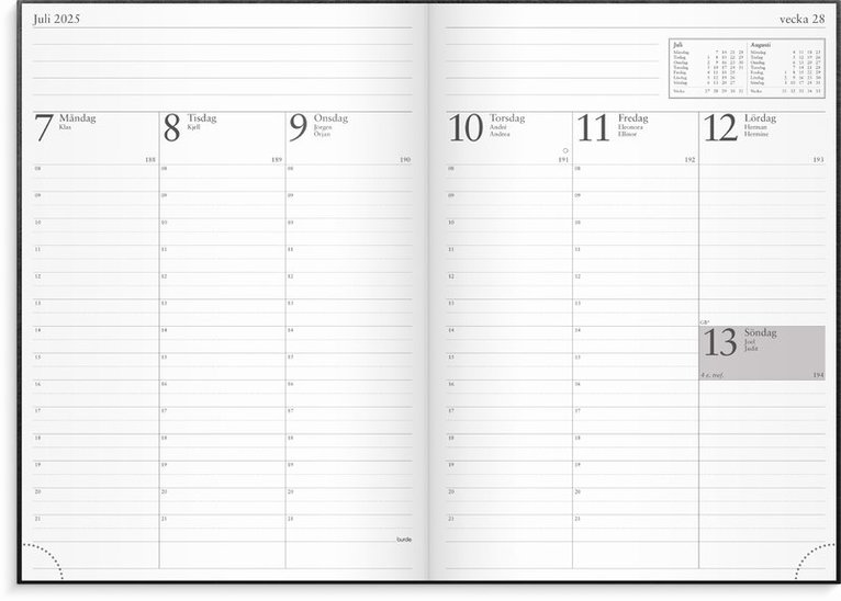Kalender 2025 Företagarkalendern svart konstläder, Övrigt