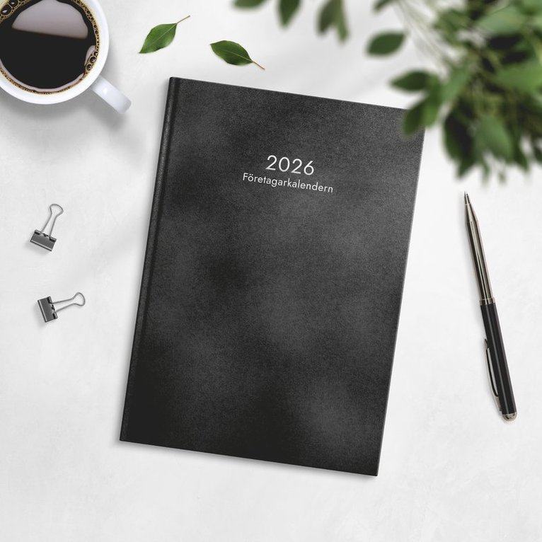Kalender 2026 Företagarkalendern svart konstläder, Övrigt