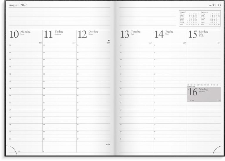Kalender 2026 Företagarkalendern svart konstläder, Övrigt