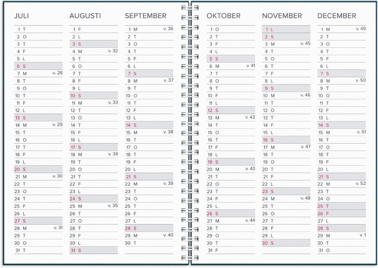 Kalender 2025 XL-kalendern, Övrigt