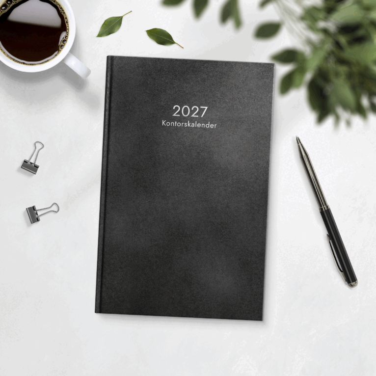 Kontorskalender 2027 svart konstläder, Övrigt