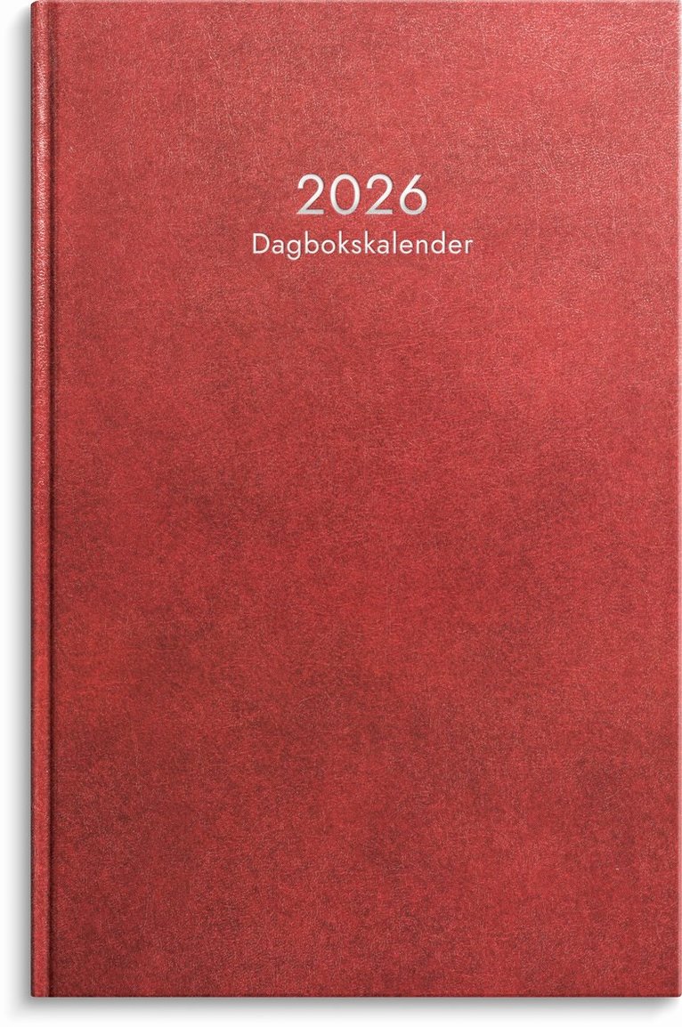Kalender 2026 Dagbokskalender rött konstläder, Övrigt