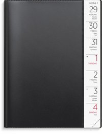 Kalender 2026 Stor Veckokalender svart plast