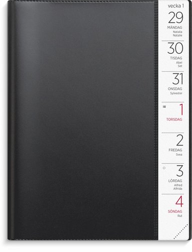 Kalender 2026 Stor Veckokalender svart plast 1