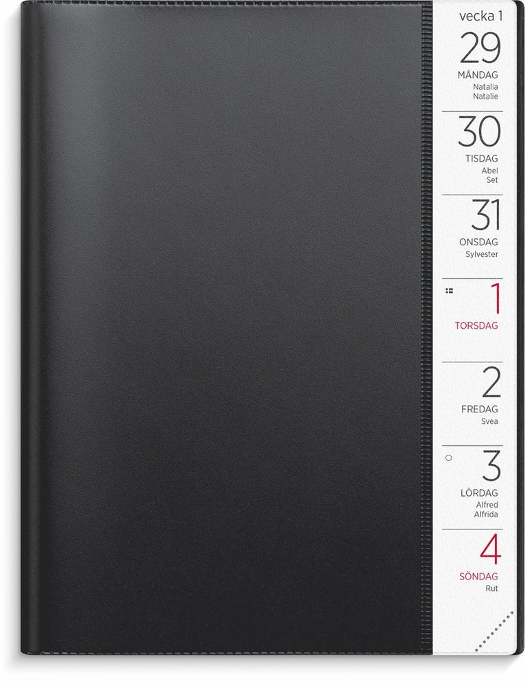Kalender 2026 Stor Veckokalender svart plast, Övrigt