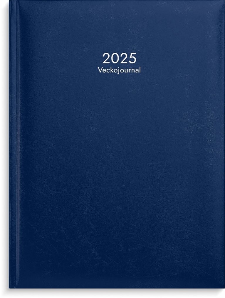 Kalender 2025 Veckojournal konstläder blå, Övrigt