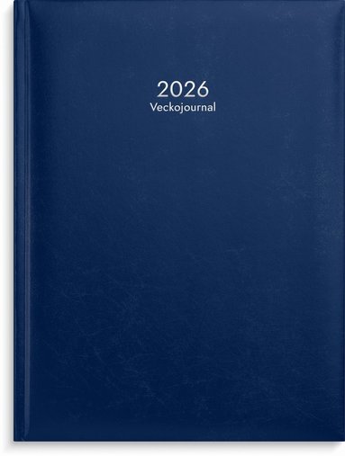 Kalender 2026 Veckojournal blått konstläder 1