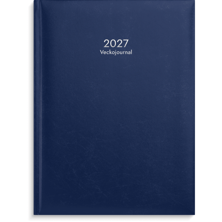 Veckojournal 2027 blått konstläder, Övrigt