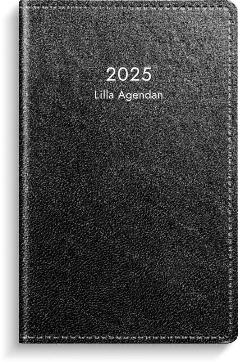 Kalender 2025 Lilla Agendan svart konstläder 1