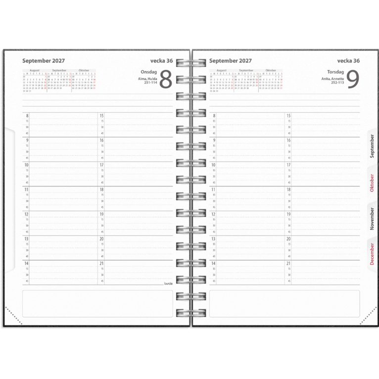 Tidkalender 2027 svart kartong, Övrigt