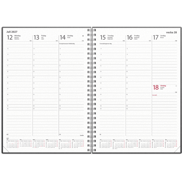 Kalender 2027 Weekly A5 refill, Övrigt
