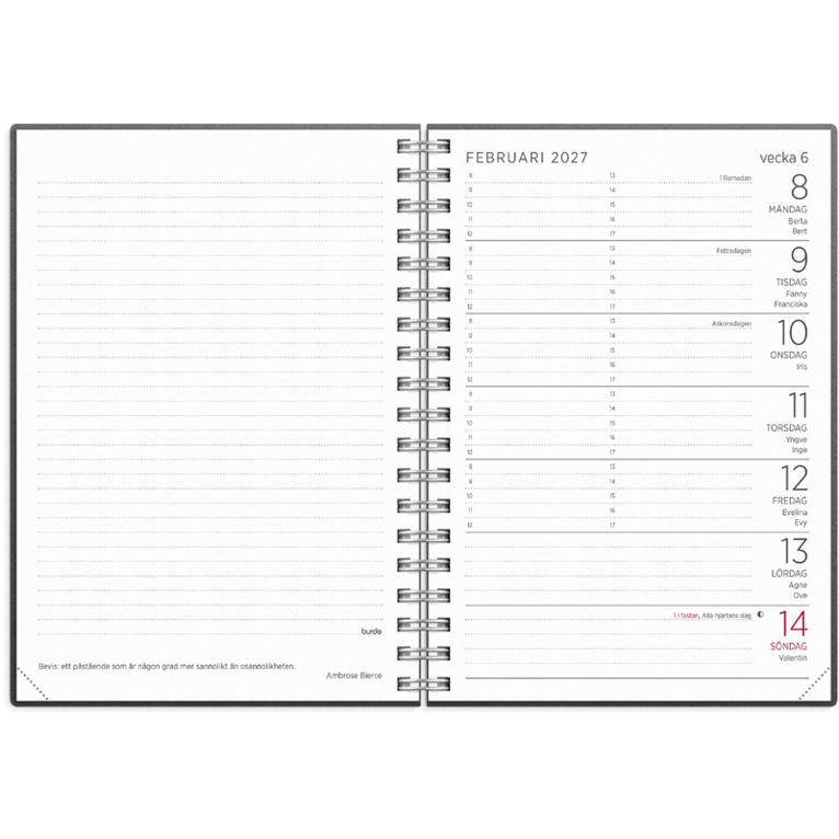 Liten Veckokalender 2027 refill, Övrigt