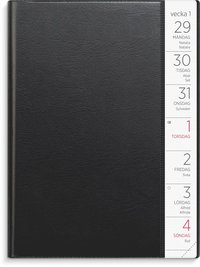 Kalender 2026 Liten Veckokalender svart plast